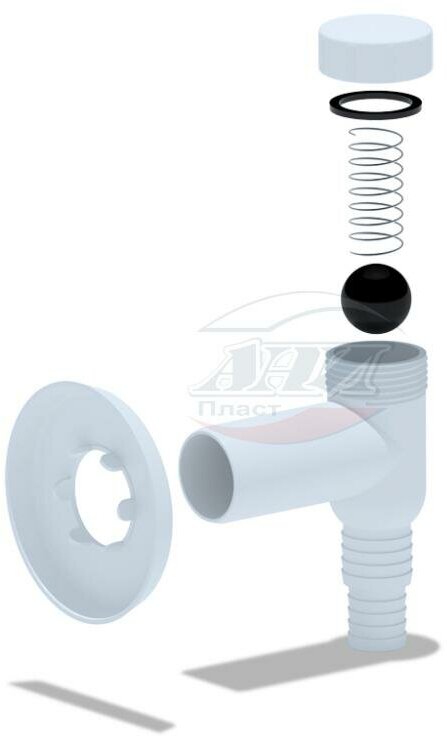 Клапан обратный для стиральной машины настенный (белый)