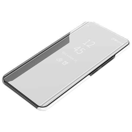 фото Чехол-книжка mypads для samsung galaxy j3 (2017) sm-j330f умный активный с функцией включения и блокировки экрана полупрозрачный с зеркальной поверхностью серебристый