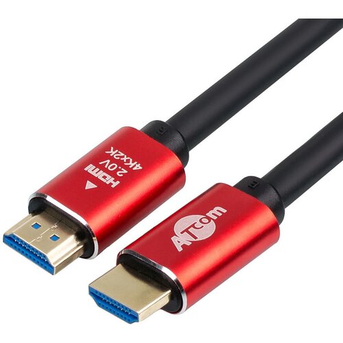 Кабель HDMI 3 m (Red/Gold, в пакете) VER 2.0 ATcom HDMI 2.0 (m) - HDMI 2.0 (m) 3 м (AT5942) atcom кабель hdmi hdmi 2м at5941 red gold ver 2 0 черный