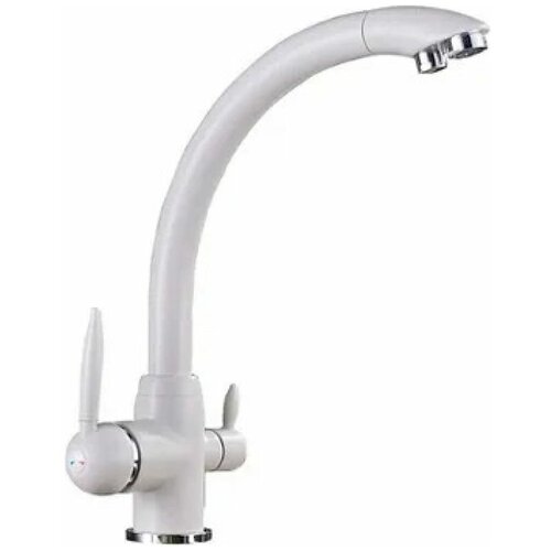 Смеситель для кухни с краном для питьевой воды MATRIX SMF-323707/WT 40 мм цвет белый