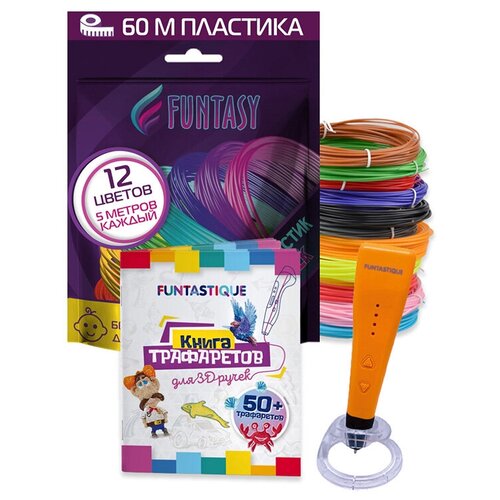 фото Funtasy piccolo + abs-пластик 12 цветов + книжка с трафаретами orange set31-fy-pior