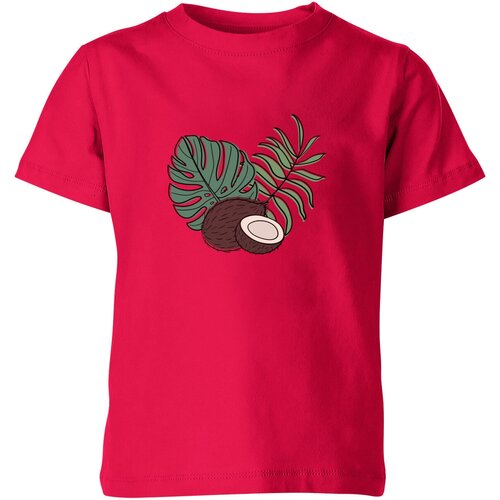Футболка Us Basic, размер 4, розовый мужская футболка кокос и тропические листья 2xl красный