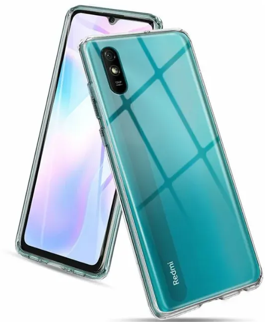 Выгодный комплект для Xiaomi redmi 9A / редми 9А : силиконовый чехол (прозрачный) + защитное стекло полноэкранное с черной рамкой / полный клей