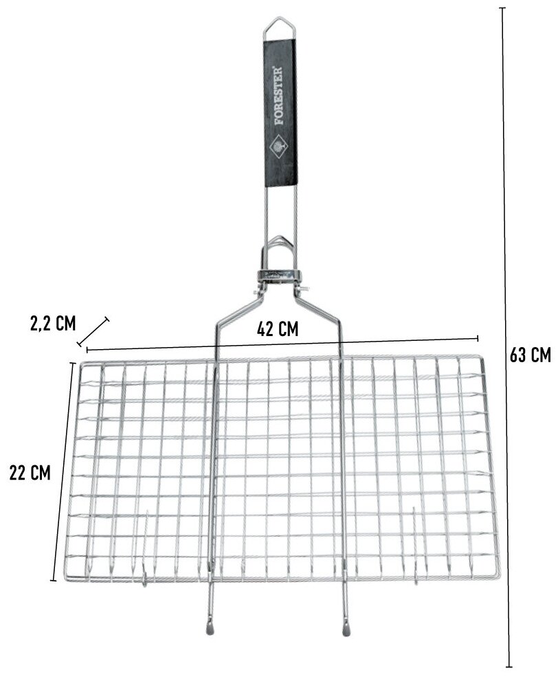 Решетка Forester BQ-S02 для гриля, 22х44 см - фотография № 3