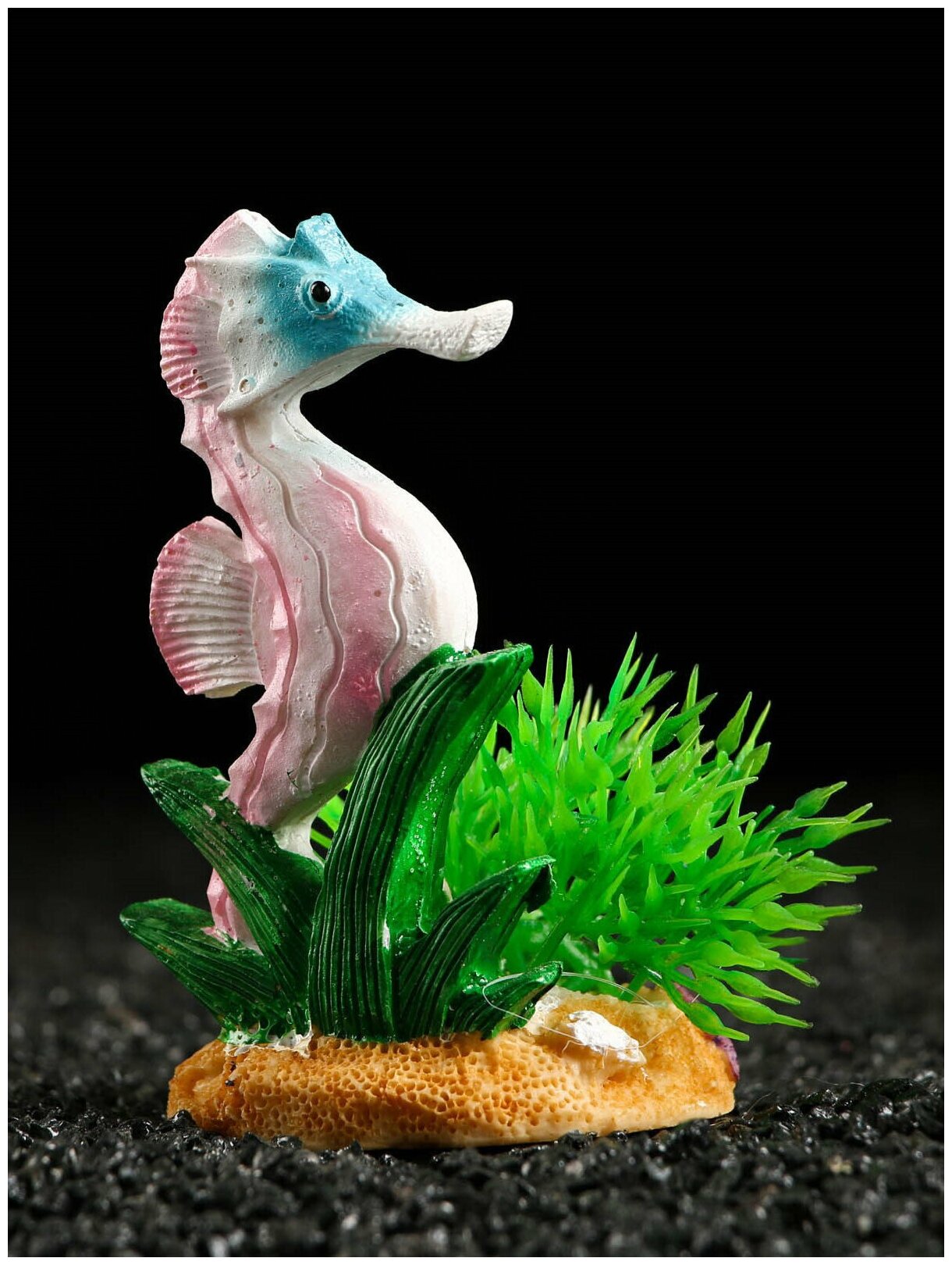 Декор для аквариума"Морской конёк" на подставке, 5 х 4,5 х 8,5 см 7422229 . - фотография № 1