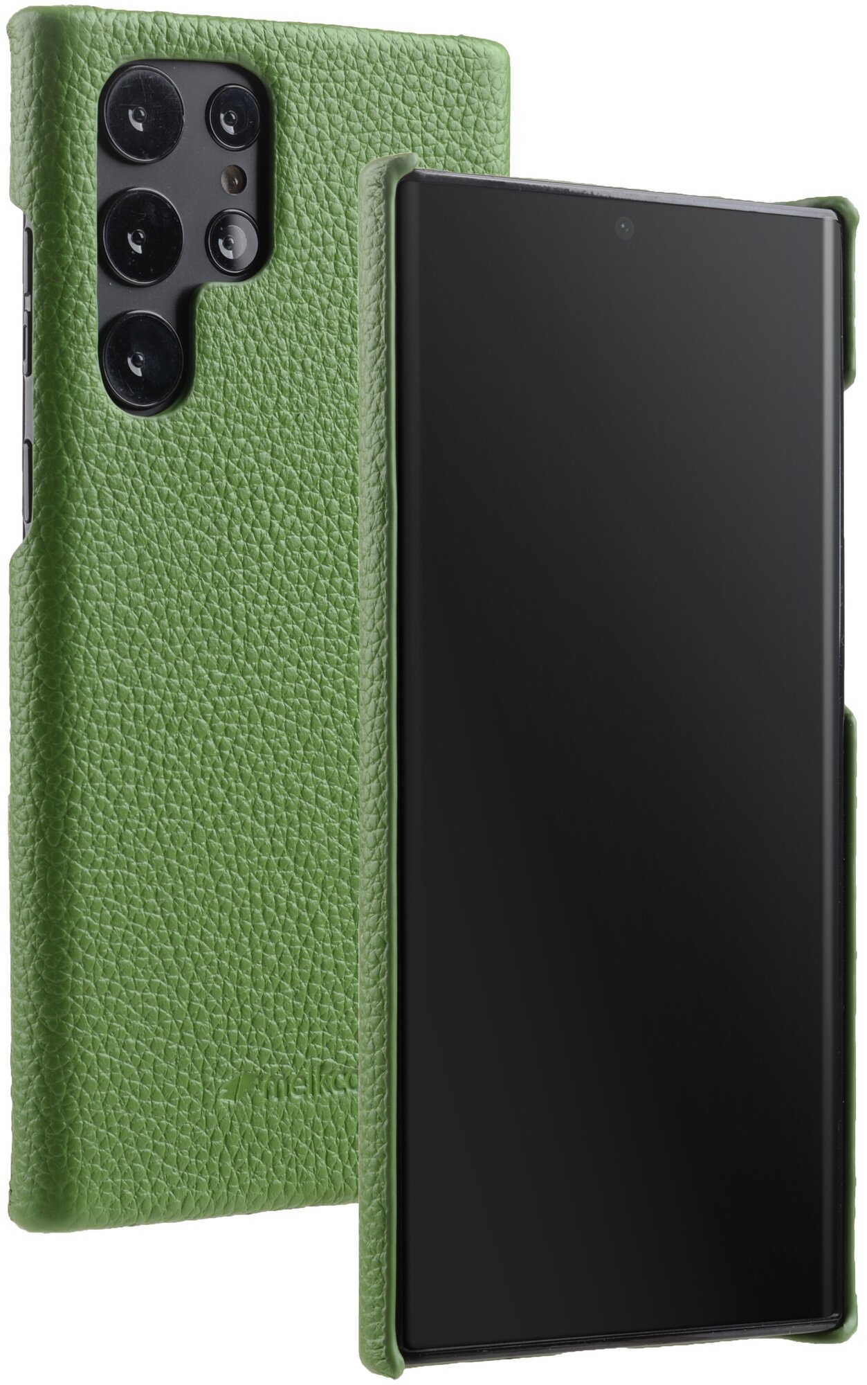 Кожаный чехол накладка Melkco Snap Cover для Samsung Galaxy S23 Ultra, зеленый