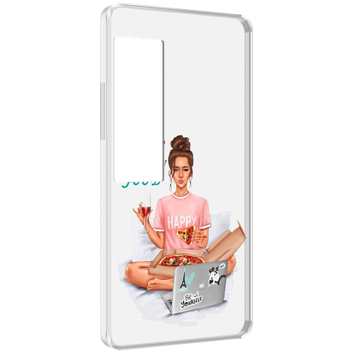 Чехол MyPads девушка-с-ноутбуком женский для Meizu Pro 7 Plus задняя-панель-накладка-бампер