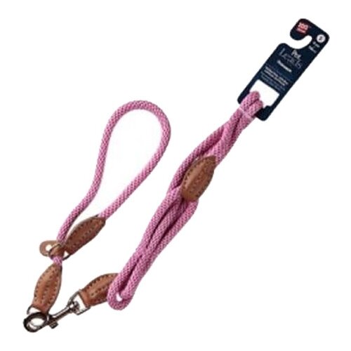 GiGwi Pet Leads / Поводок Гигви с Петлей для маленьких собак Розовый нейлон  & светлая кожа S 0,8х150см