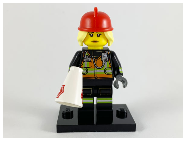 Минифигурка Лего Lego col19-8 Fire Fighter, Series 19 (Complete Set with Stand and Accessories)