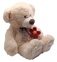 Мягкая игрушка Magic Bear Toys Медведь Казимир бежевый с цветком 50 см