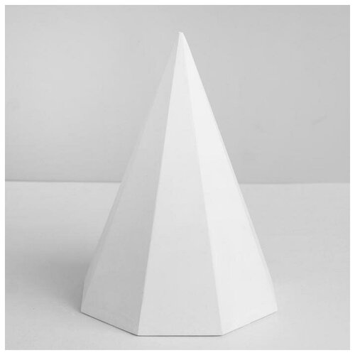 фото Геометрическая фигура пирамида восьмигранная, 20 см (гипсовая) mikimarket
