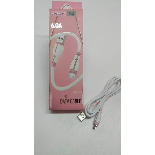 Кабель зарядки Ansty 1 метр USB быстрая зарядка micro usb бело-розовый