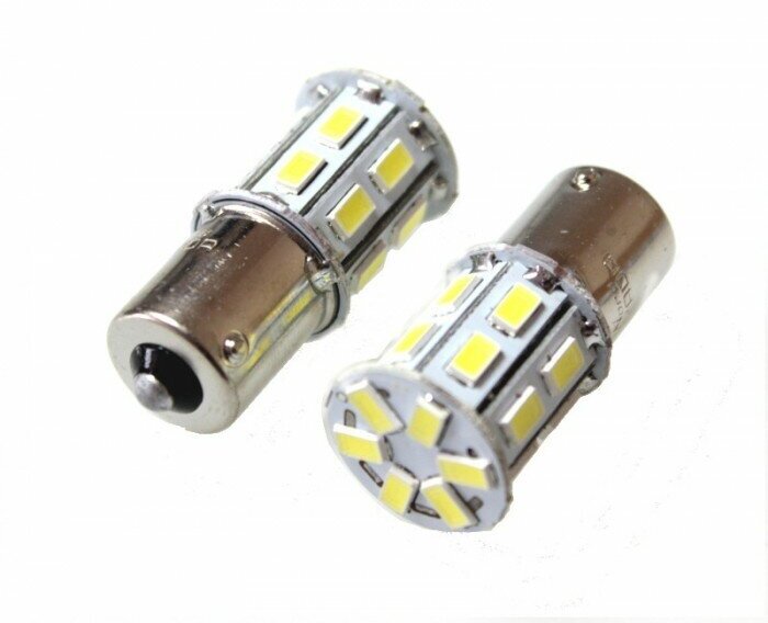 Лампа светодиод 12V S25 20SMD (size 5730) P21W BA15s белый 2.8W 110lm Nord Yada