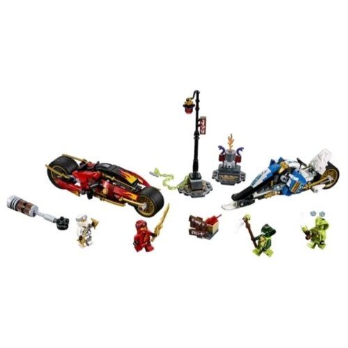 конструктор lego ninjago 70667 мотоцикл клинок кая и снегоход зейна 376 дет Конструктор Ниндзя Мотоцикл-клинок Кая и снегоход Зейна 376д