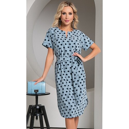 фото Платье размер 48, голубой бизнес стиль