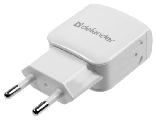 Сетевое зарядное устройство Defender EPA-13, 2 USB, 2.1 А, белое