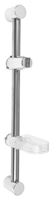 Душевая стойка ZEIN S02 с пластиковой прозрачной мыльницей и крепежом сатин