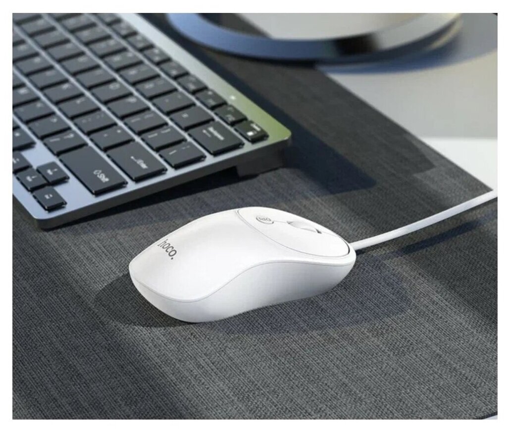 Мышь проводная Hoco GM13 Esteem Comfortable Business Wired Mouse,1.5м белый