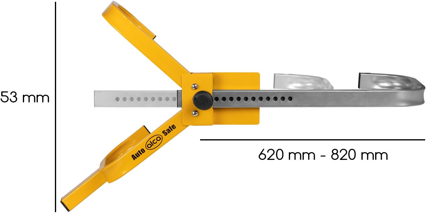 Противоугонное устройство Блокировщик колес расширяемый 820/620 х 53 х 26