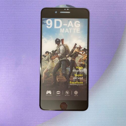 Матовое защитное стекло на IPhone 7 Plus Черное Полноэкранное 9Н стекло с олеофобным покрытием на айфон 8 плюс 220₽