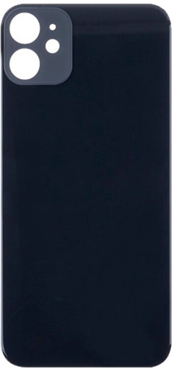 Задняя крышка для Apple iPhone 11 (стекло широкий вырез под камеру) (черная)