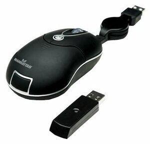 Беспроводная компактная мышь Manhattan Wireless Mobile Mini Mouse MMX 176811 Black-Silver USB