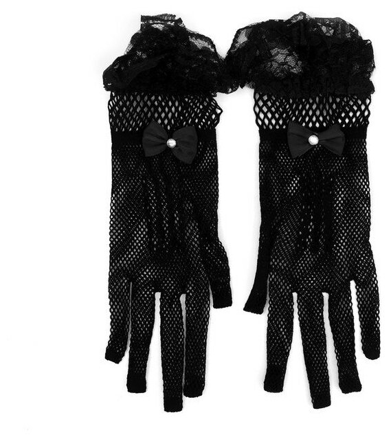Карнавальные перчатки цвет черный короткие 9197370