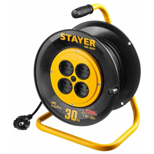 STAYER 20 м, 1300Вт, ПВС 2x0,75 удлинитель на катушке MS 207 55073-30_z01