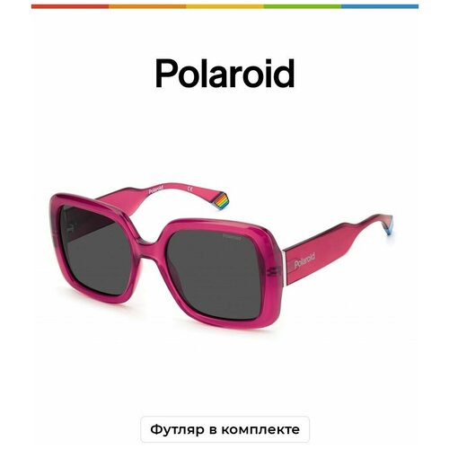 Солнцезащитные очки Polaroid Polaroid PLD 6168/S PJP C3 PLD 6168/S 8CQ M9, бордовый, розовый