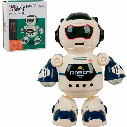Робот DANCING ROBOT танцующий 20 см со световыми и звуковыми эффектами танцор на батарейках J6678-2 в коробке Tongde