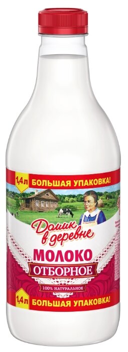 Молоко Домик в деревне пастеризованное 3.5%, 1.4 л