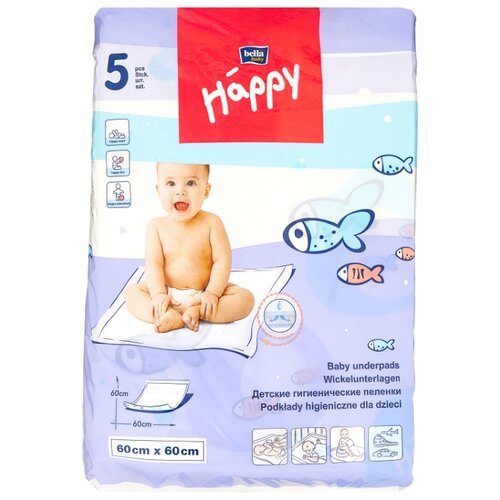 фото Одноразовые пеленки Bella Baby happy 60x60 5 шт.