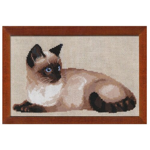 фото Риолис набор для вышивания крестом тайская кошка 38 х 26 см (1066)