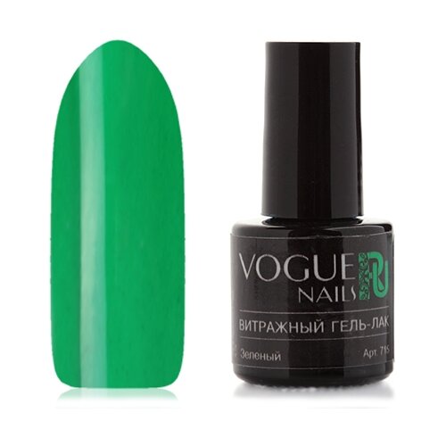Vogue Nails Гель-лак Витражные, 6 мл, зеленый витражный гель лак желтый 10 мл