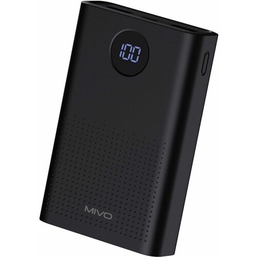 Портативный аккумулятор MIVO MB-102 LED индикация, 2xUSB , 10000 mAh, черный