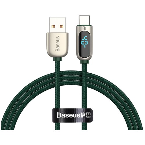 Кабель Baseus Display Fast Charging Data Cable USB to Type-C 5A 1m Green CATSK-06 fast charge 5a usb type c cable for samsung s20 s9 s8 xiaomi huawei p30 pro mobile phone fast charger data cord wire white cable