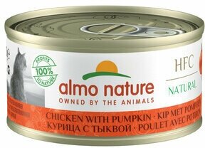 Almo Nature (консервы) консервы для кошек с курицей и тыквой, 75% мяса, 70 г. (24 шт)