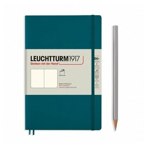 Записная книжка в линейку Leuchtturm Paperback В6+ 123 стр, мягкая обложка тихоокеанский зеленый