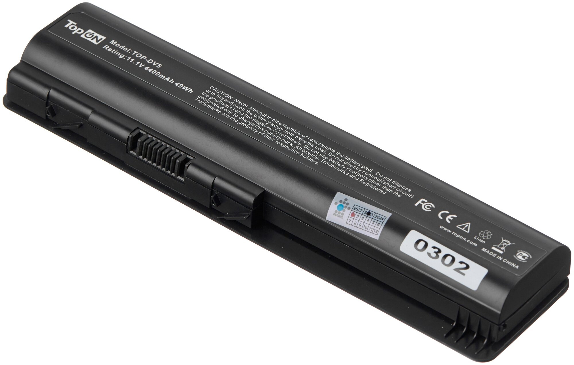 Аккумулятор TopON TOP-DV5 10.8V 4400mAh. для HP PN:462890-541 462890-761 HSTNN-CB72 HSTNN-XB72 HSTNN-XB73 KS524AA. - фото №1