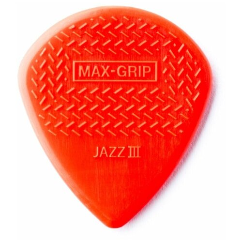 Медиатор DUNLOP 471R3N MAX-GRIP Jazz III Red Nylon dunlop 471p3smh matt heafy custom max grip jazz iii набор медиаторов 6 шт