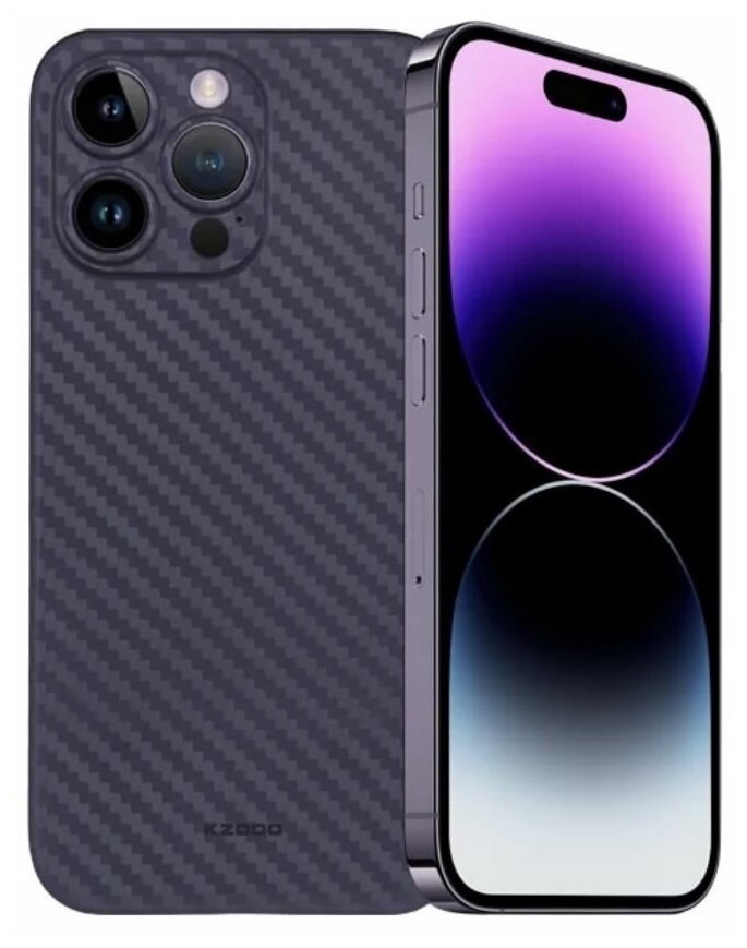 Ультратонкий карбоновый чехол Air Carbon для iPhone 14 Pro Max (на айфон 14 про макс), фиолетовый