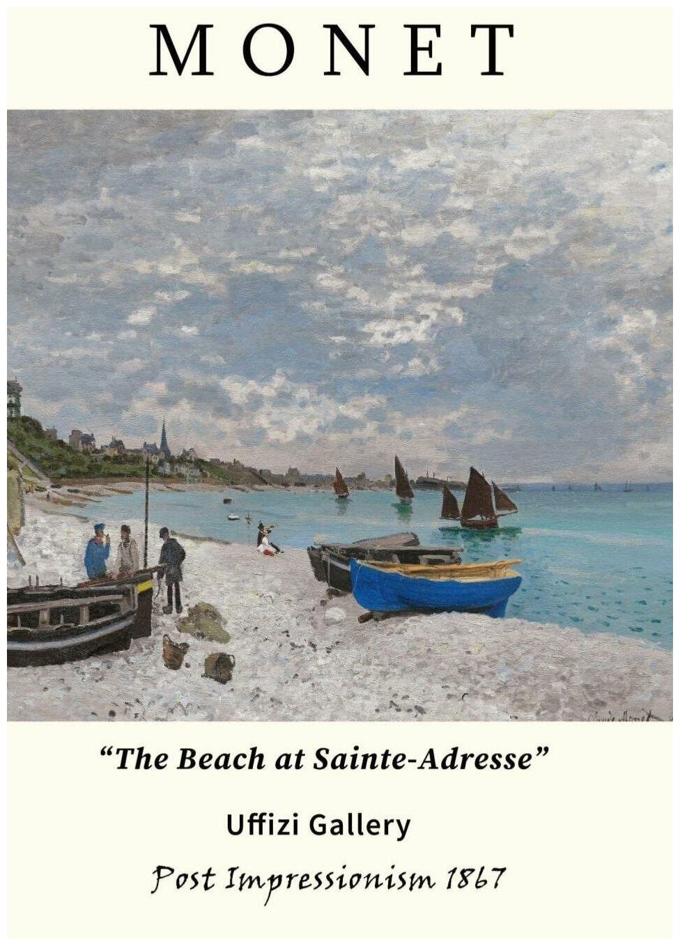 Постер / Плакат / Картина Клод Моне - Пляж в Сент-Адрессе 40х50 см в раме