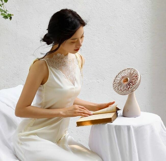 Настольный вентилятор Sothing Bridal Bouquet Shaking Head Fan (DSHJ-S-2113) Бежевый - фотография № 9