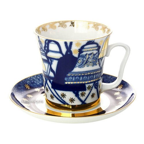 Бокал с блюдцем форма Ленинградский рисунок Колокола Императорский фарфоровый завод 4246₽