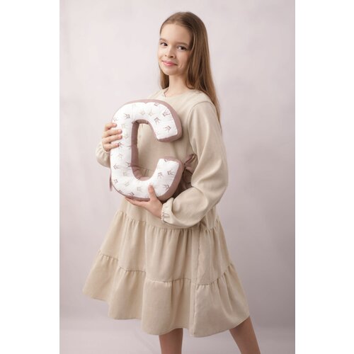 Pusik Подушки буквы декоративные бортики в детскую кроватку, рисунок короны, буква С