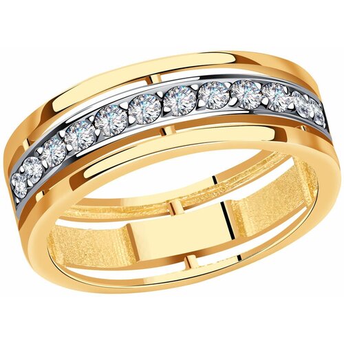 Кольцо помолвочное Diamant online, золото, 585 проба, фианит, размер 19