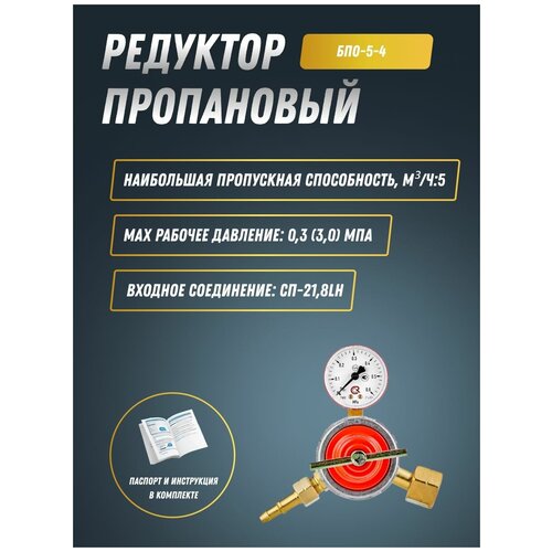 Редуктор пропановый БПО-5-4 ПТК (001.010.214) редуктор пропановый птк бпо 5 кр 4