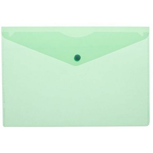 Папка-конверт с кнопкой, А5, зеленая