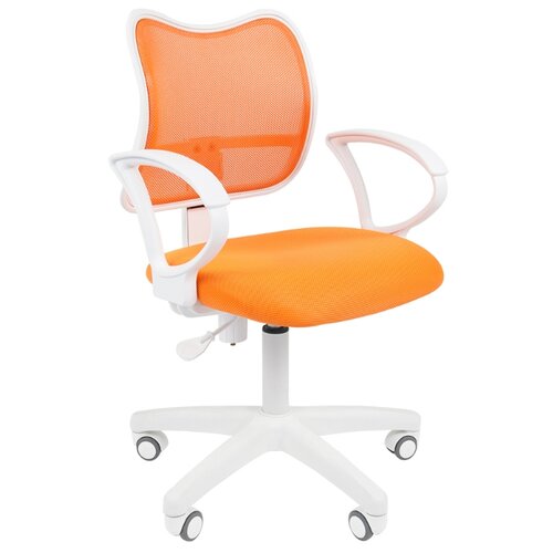 Компьютерное кресло Chairman 450 LT офисное, обивка: текстиль, цвет: белый/оранжевый