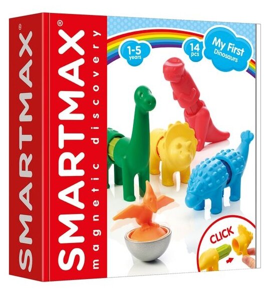 Магнитный конструктор SmartMax/ Bondibon, Мой первый набор динозавров, 14 дет., арт. SMX 223.